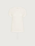 Egret|Corvallis Knit in Egret by Varley, a cream knit top with a relaxed fit and textured knit fabric.