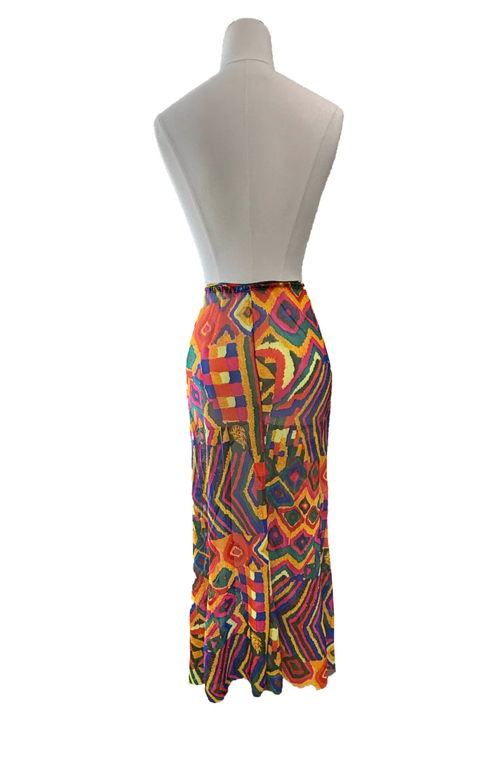 Cuzco Printed Wrap Skirt Cover Up