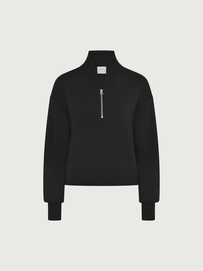 Black|Davidson Sweat in black, front view of a crewneck sweatshirt.