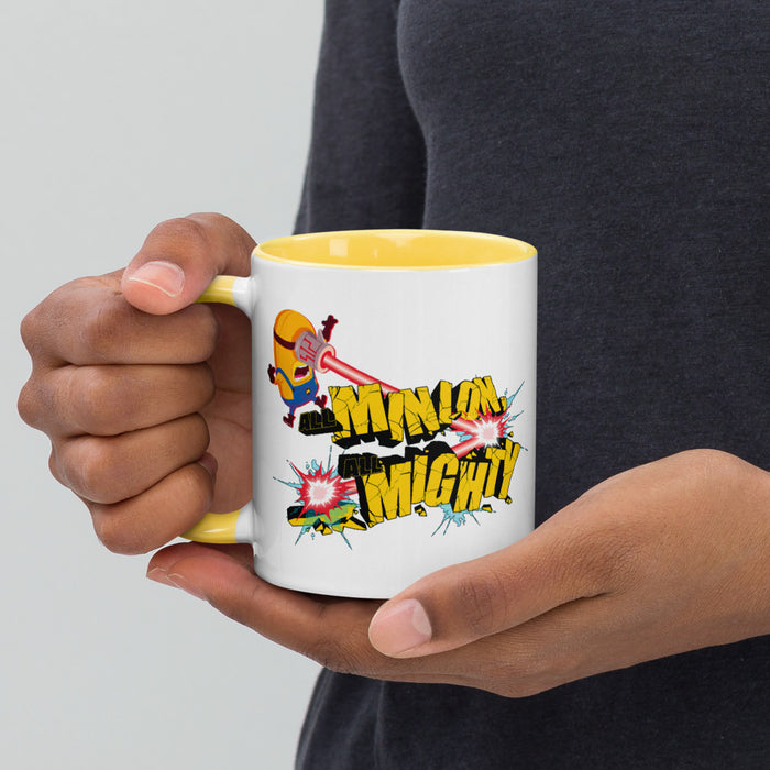 Close-up of the interior and colored handle of the Despicable Me 4 ceramic mug