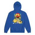 Royal blue kids hoodie featuring the Despicable Me 4 Unstoppable Minion graphic on the front chest