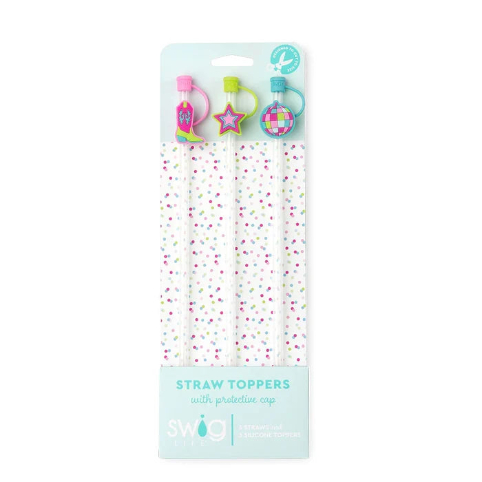 Disco Cowgirl Straw Toppers