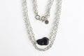 Double burnished silver chain Necklace