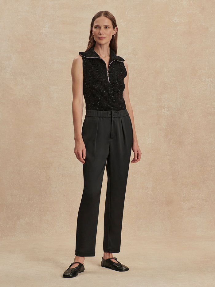 Black|Product image of the Hanover Tapered Leg Pant in Black, size 29, showcasing a tapered-leg silhouette.