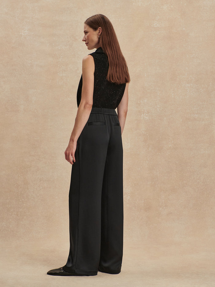 Black|Bryden Wide Leg Pant 32 Black, full-length black wide-leg trousers.