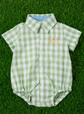 Easter Green Checkered Onesie