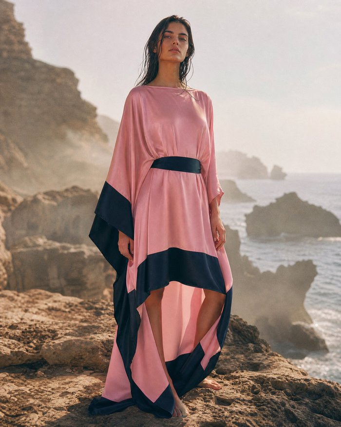Edge Satin Hi-Low Caftan