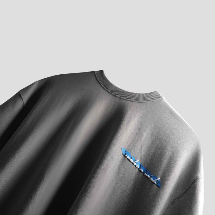 Oversized grey streetwear t-shirt Eleven Eleven design