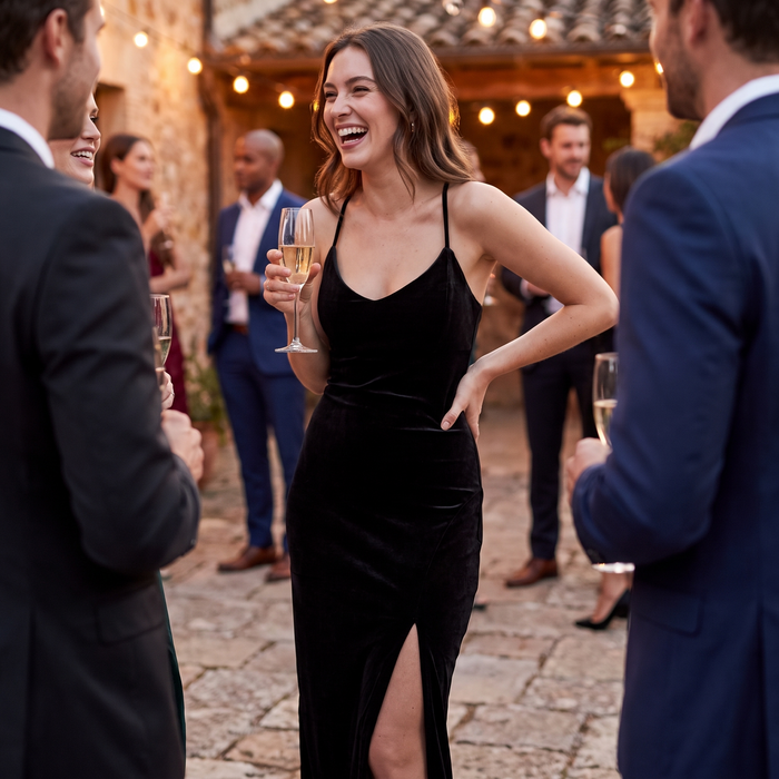 Elle Dress velvet slip dress