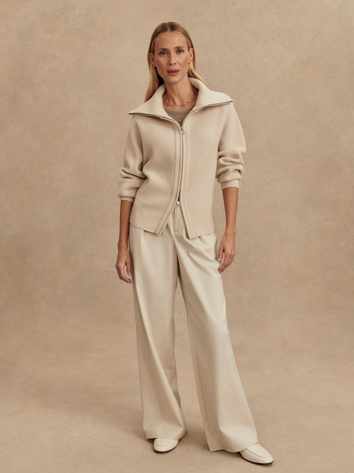 Silver Birch|Enrico Knit Jacket in Silver Birch, knit fabric.