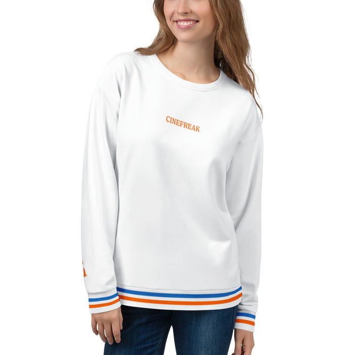 Back view of the Fandango Cinefreak crewneck sweatshirt in a clean, solid finish