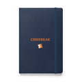 Fandango Cinefreak hardcover bound notebook in navy blue, front view showing elastic closure