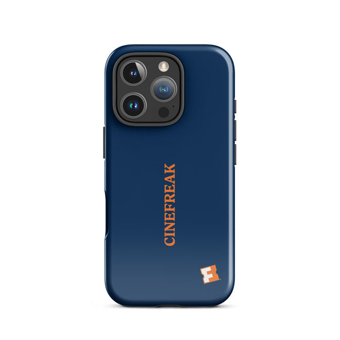 Side profile of the Fandango Cinefreak iPhone case showing the slim profile and protective bumper