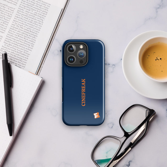 Detailed view of the Fandango Cinefreak iPhone case camera ring and bezel protection