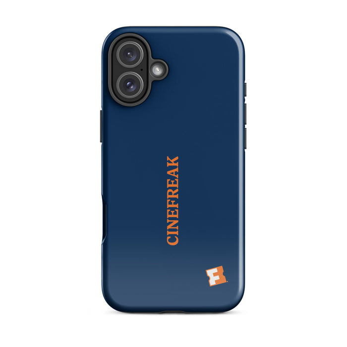 Flat lay of the Fandango Cinefreak iPhone case showcasing the complete graphic layout