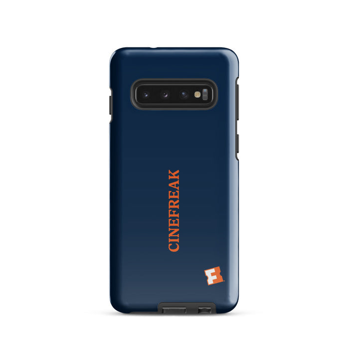 Fandango Cinefreak Samsung phone case angled front view showing the bold graphic design