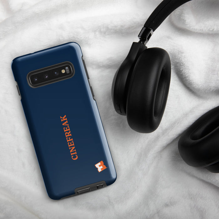 Close up of the camera cutout and port openings on the Cinefreak Samsung case