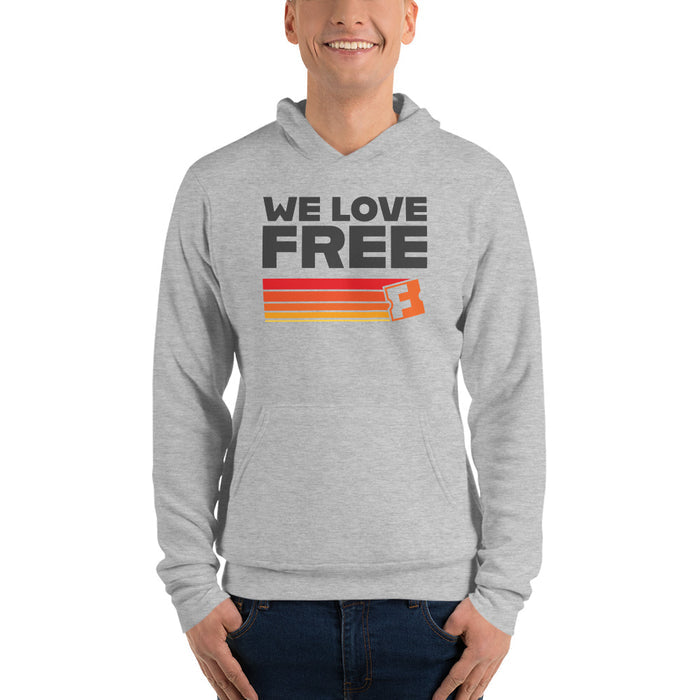 Fandango Retro We Love Free Hoodie back view