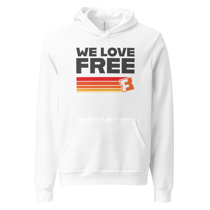 Fandango Retro We Love Free Hoodie fabric detail