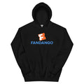 Black hoodie with the Fandango logo centered on the chest, front view