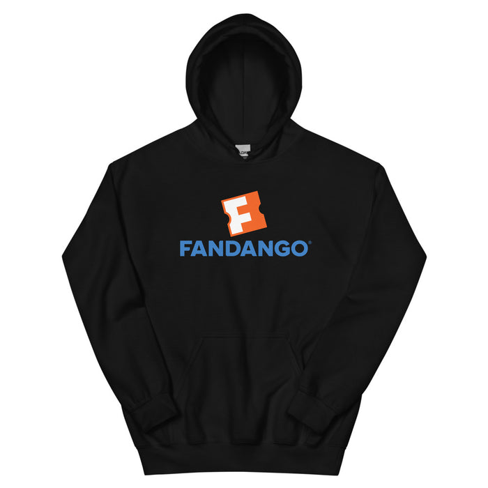 Black hoodie with the Fandango logo centered on the chest, front view