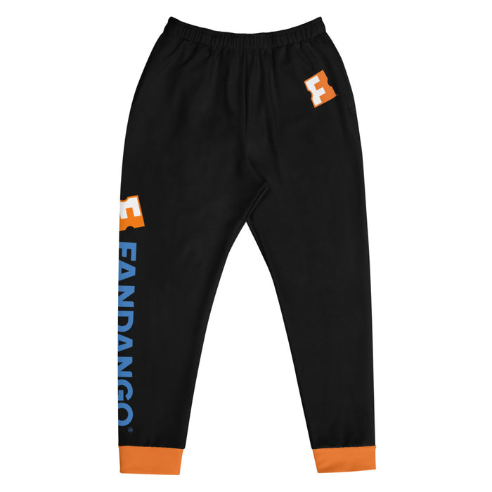 Fandango logo joggers in heather gray displayed flat, showing the adjustable elastic waistband and cuffed legs