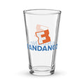 Clear 16 oz glass pint featuring the bold Fandango logo centered on the front