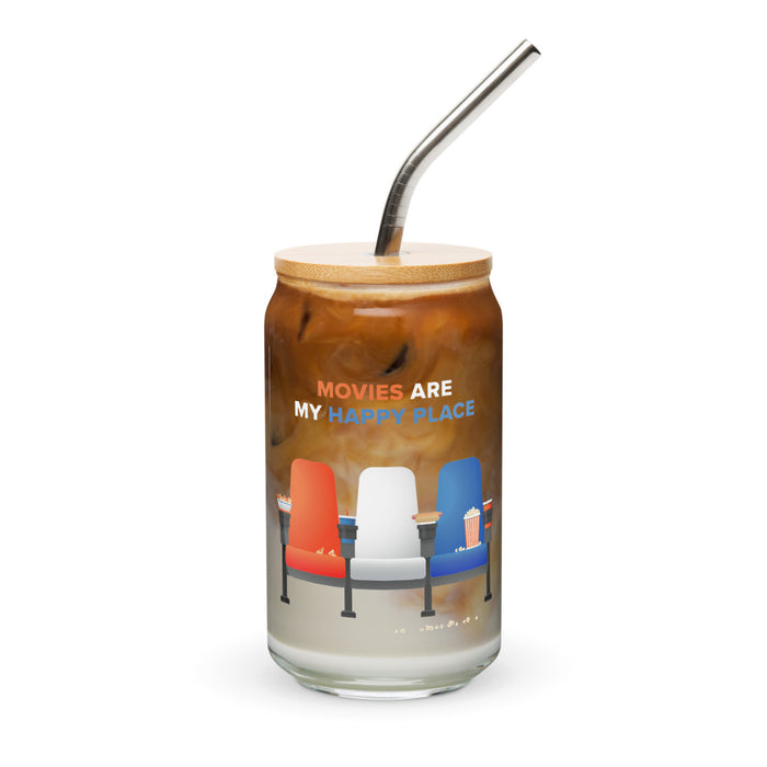 Lifestyle view of the Fandango glass filled with a refreshing beverage for movie night