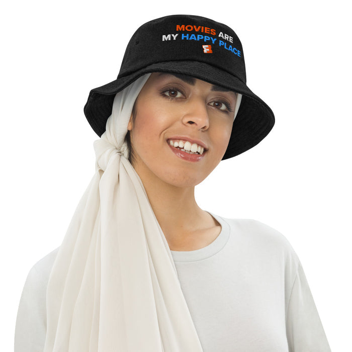 Interior view of the bucket hat showing the poplin sweatband and cotton construction