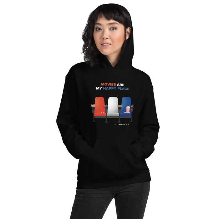 Close-up of the adjustable drawstring hood and neckline on the Fandango sweatshirt