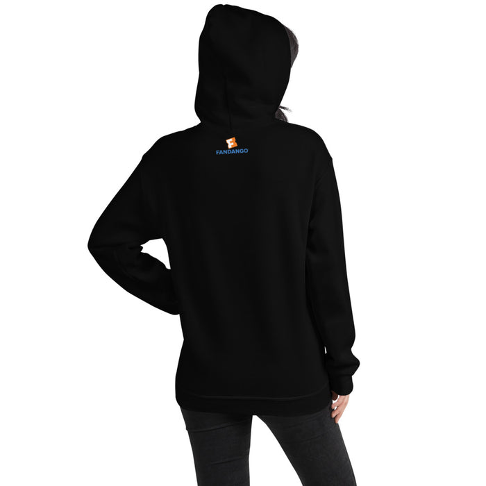 Fabric texture detail showing the soft polyester and cotton blend of the black hoodie