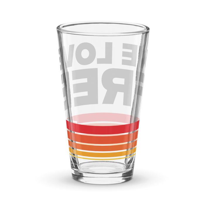 Fandango Retro We Love Free glass styled as a mixing glass