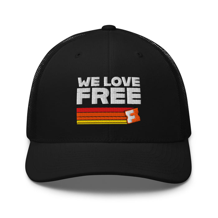 Fandango Trucker Hat Retro We Love Free front view