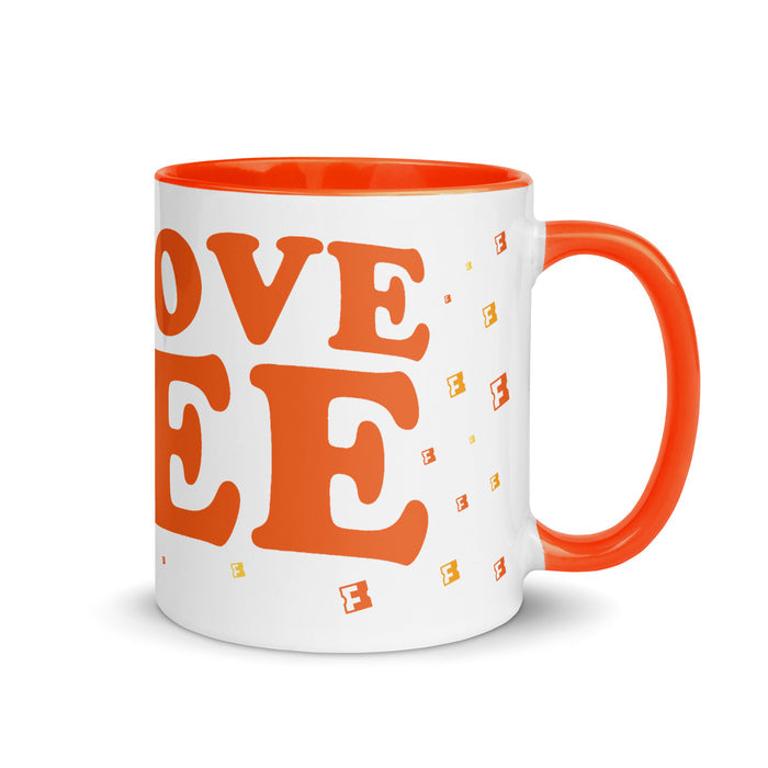 Fandango Two-Tone Mug Whimsical We Love Free interior and handle detail