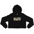 Fandango Women's Crop Hoodie Whimsical We Love Free front view