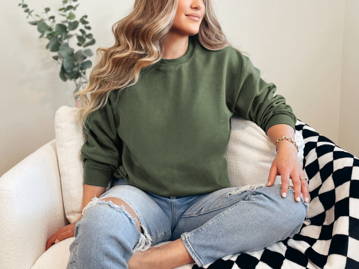 Military Green/ Sweatshirt/ Adult Large