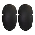 Two black textured motorcycle armor pads, each with side cutouts and a debossed logo.