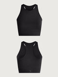 Black|Bea Bra in Black FreeSoft fabric, front view highlighting a sleek bralette silhouette.
