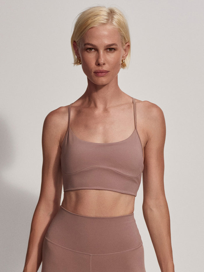 Antler|Front-facing Freesoft Emmie Bralette in light impact style with racerback, removable cups and folded hem band for added comfort.