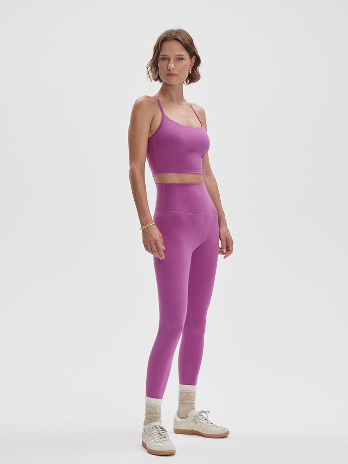 Striking Purple|Front view of the FREESOFT HARLEY BRALETTE STRIKING PURPLE, a soft wireless bralette with slim straps and a minimalist silhouette.