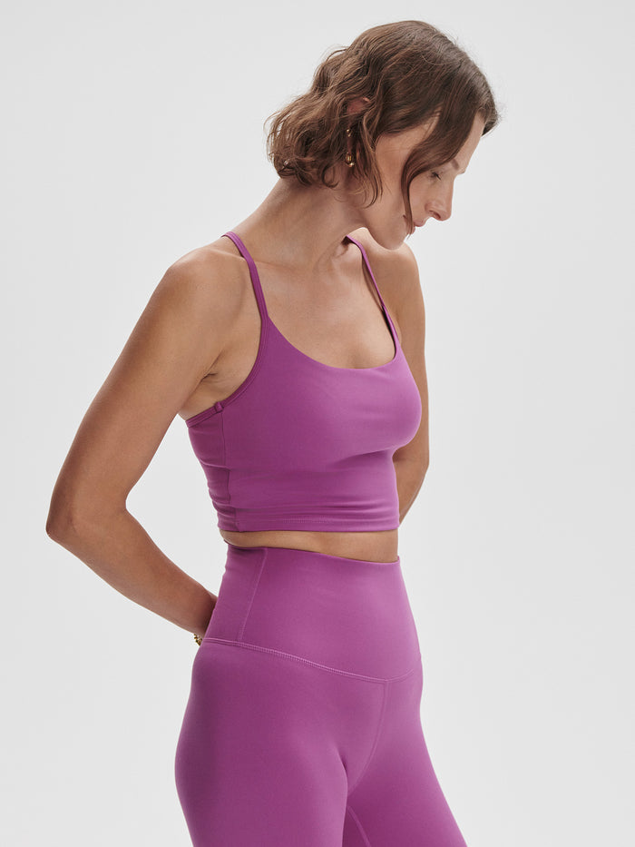 Striking Purple|Front view of the Freesoft Harley Bralette in Striking Purple, a soft Freesoft fabric with adjustable straps.