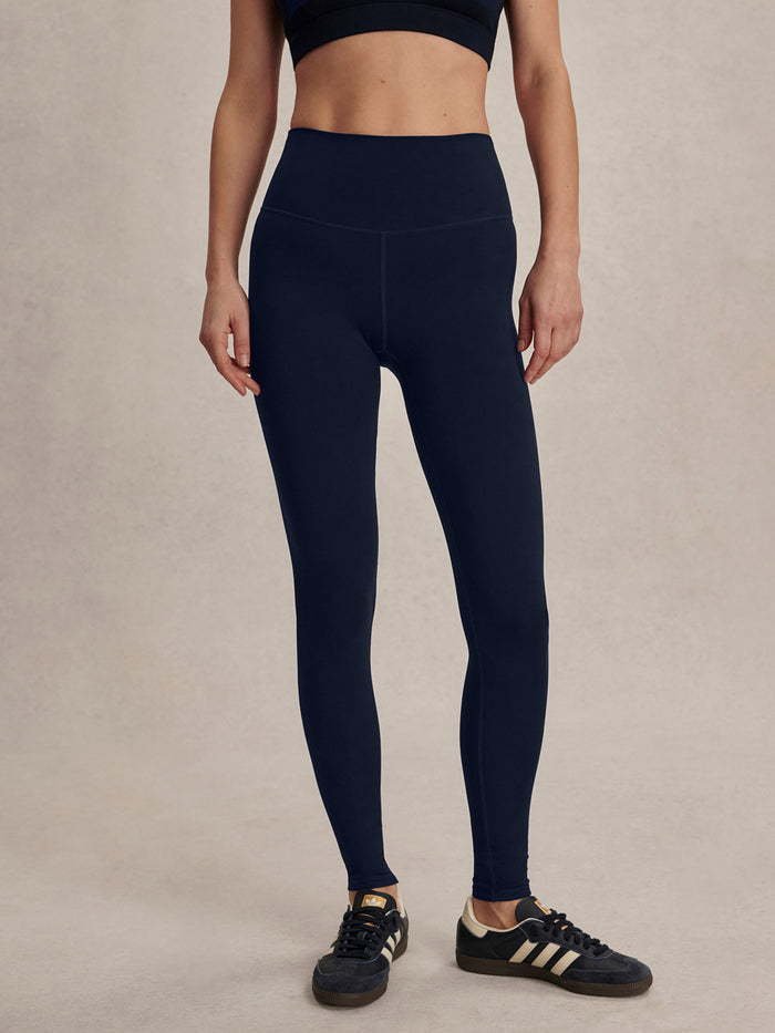 Sky Captain|Front-facing Freesoft High Rise Legging in Sky Captain, blue-gray shade, high-rise waistband and sleek athletic fit.