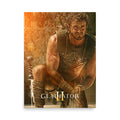 Gladiator II premium poster featuring dramatic cinematic artwork of Lucius centered against a dark background