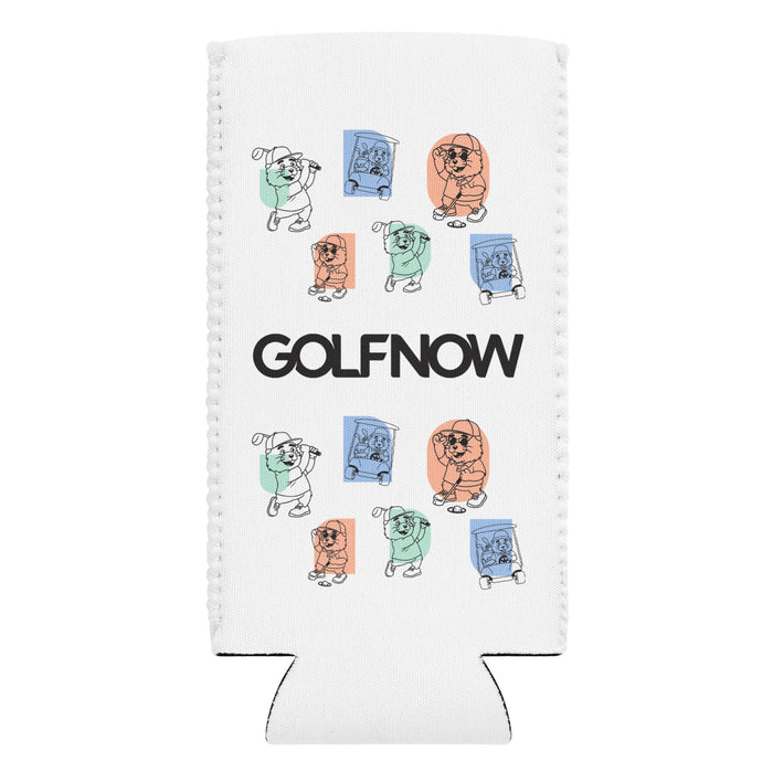 GolfNow Can Cooler Gopher Collage showing full graphic design