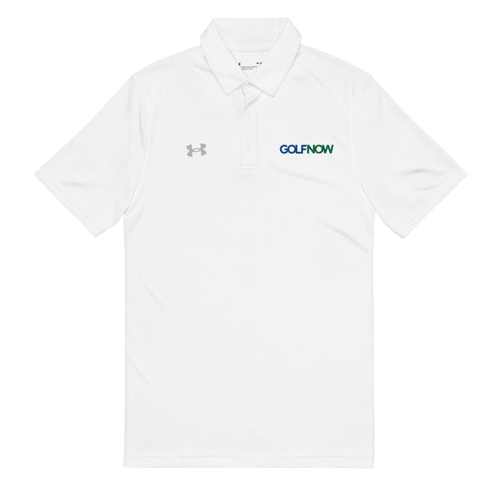 GolfNow Under Armour Men's Polo in White front view