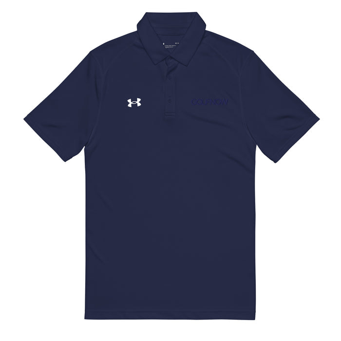 GolfNow Under Armour Men's Polo detail of 3-button placket