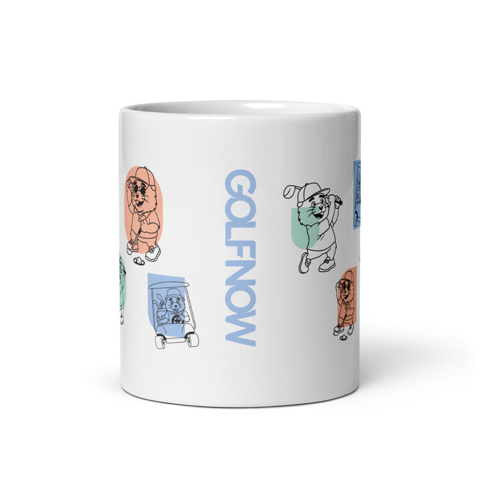 GolfNow White Mug Gopher Collage design detail