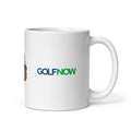GolfNow White Mug Gopher front view showcasing playful artwork