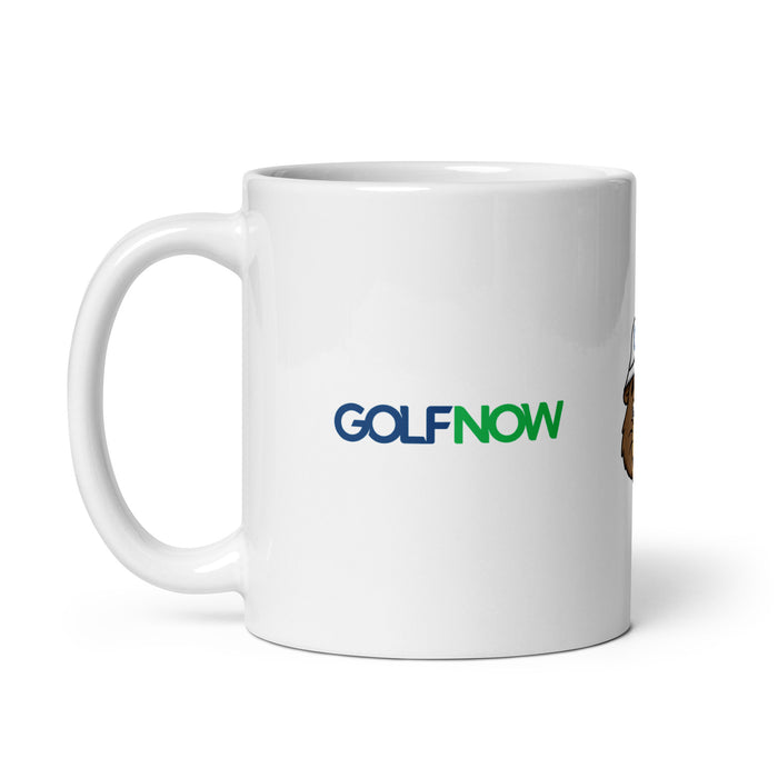 GolfNow White Mug close-up of gopher design graphic