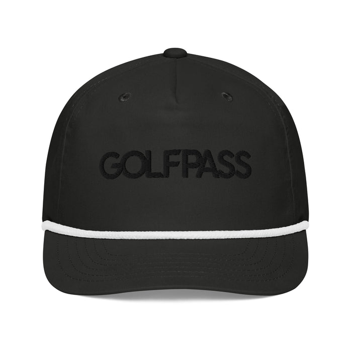 GolfPass Golf Rope Hat front view showing structured crown and braided rope detail